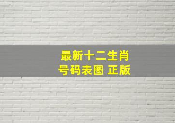 最新十二生肖号码表图 正版